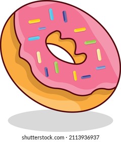 ilustración de donut Vector en un fondo transparente.Símbolos de calidad premium.Icono plano de línea vectorial para concepto y diseño gráfico.
