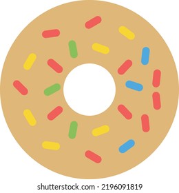 donut Vector illustration on a transparent background. Premium quality symmbols. Line Color vector icons for concept and graphic design.