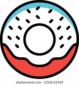 donut Vector illustration on a transparent background. Premium quality symmbols. Line Color vector icons for concept and graphic design.