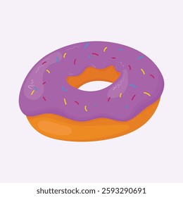 Donut Vector Illustration. strawberry icing donut icon vector