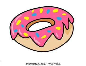 donut vector, Vector illustration Sweet donut, patch badges vector, print, patches collection, pin
