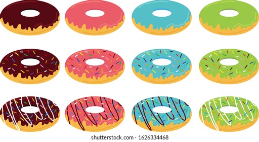 Donut vector illustration . Sweets, and desserts