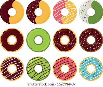 Donut vector illustration . Sweets, and desserts