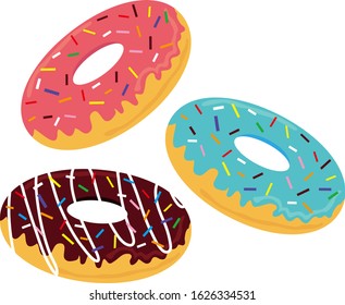 Donut vector illustration . Sweets, and desserts