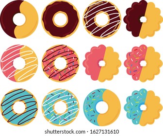 Donut vector illustration . Sweets, and desserts