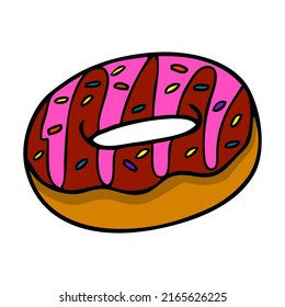 donut vector illustration,isolated on white background,top view