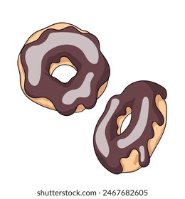 Donut. Vector image in flat style for fabric, textile, clothing, wrapping paper, wallpaper, poster, logo design