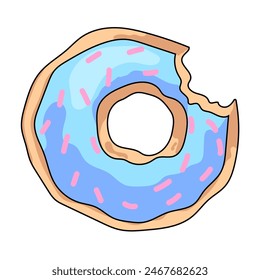 Donut. Vector image in flat style for fabric, textile, clothing, wrapping paper, wallpaper, poster, logo design