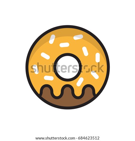 donut vector isolated food icon flat flat vector illustration donut food icon banner menu restaurant cafe menu design carbohydrate food sugar sweets cafeteria cafeteria McDonald coffee and donuts
