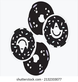 Donut, Vektorgrafik einzeln auf weißem Hintergrund. 