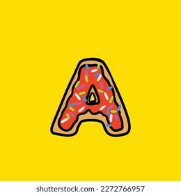 donut vector letter a from cake strain weed food