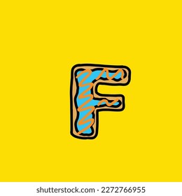 donut vector letter f from cake strain weed food