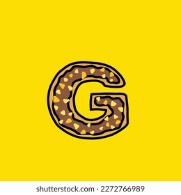 donut vector letter g from cake strain weed food