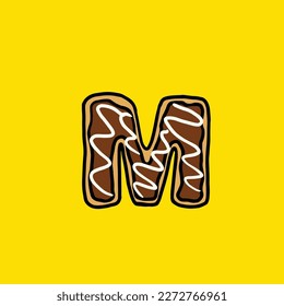 donut vector letter m from cake strain weed food
