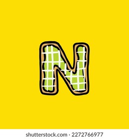 donut vector letter n from cake strain weed food