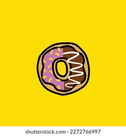 donut vector letter o from cake strain weed food