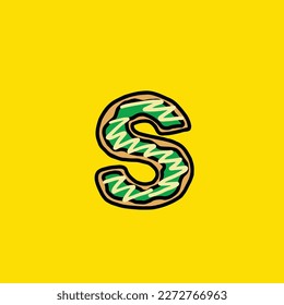 donut vector letter s from cake strain weed food