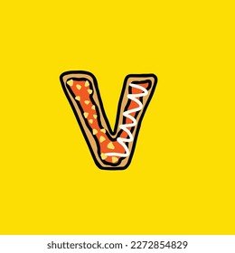 donut vector letter v from cake strain weed food