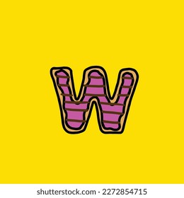 donut vectorial w de la comida de la hierba de la cepa del pastel
