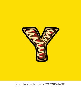 donut vector letter y from cake strain weed food