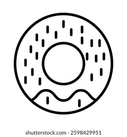 Donut Vector Line Icon Design