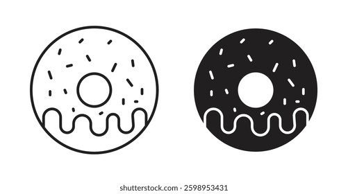 Donut vector line icon illustration collection.