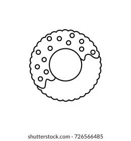 donut vector line icon, sign, illustration on background, editable strokes