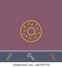 donut vector line icon.Basic element illustration.donut vector outline symbol design.Bonus broken key graphic concept