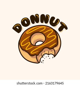 Donut Vector Logo Cartoon Hand-drawn. Good for your design or your element logo. easy to change color, layered file, easy to remove text. available vector file EPS8