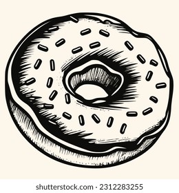 Donut vector for logo or icon,clip art, drawing Elegant minimalist style,abstract style Illustration