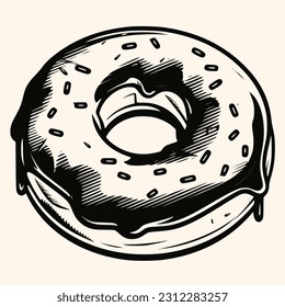 Donut-Vektorgrafik für Logo oder Symbol, Clipart, Zeichnung Eleganter minimalistischer Stil, abstrakte Illustration