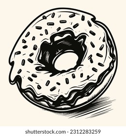 Donut vector for logo or icon,clip art, drawing Elegant minimalist style,abstract style Illustration