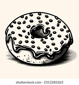 Donut-Vektorgrafik für Logo oder Symbol, Clipart, Zeichnung Eleganter minimalistischer Stil, abstrakte Illustration