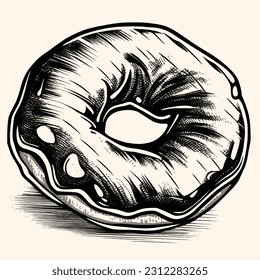Donut-Vektorgrafik für Logo oder Symbol, Clipart, Zeichnung Eleganter minimalistischer Stil, abstrakte Illustration