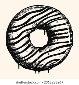 Vector de donut para logotipo o icono, imagen de clip, dibujo Estilo minimalista elegante, estilo abstracto Ilustración