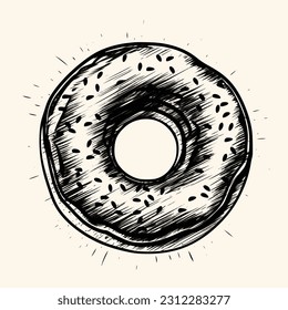 Donut vector for logo or icon,clip art, drawing Elegant minimalist style,abstract style Illustration