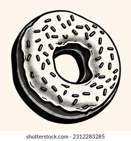Donut-Vektorgrafik für Logo oder Symbol, Clipart, Zeichnung Eleganter minimalistischer Stil, abstrakte Illustration