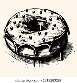 Donut-Vektorgrafik für Logo oder Symbol, Clipart, Zeichnung Eleganter minimalistischer Stil, abstrakte Illustration