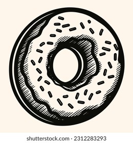 Donut vector for logo or icon,clip art, drawing Elegant minimalist style,abstract style Illustration