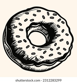Vector de donut para logotipo o icono, imagen de clip, dibujo Estilo minimalista elegante, estilo abstracto Ilustración