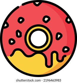 donut vector on white background. isolated Vector icon