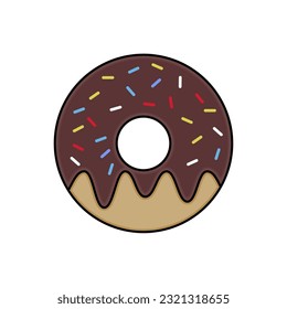Donut vector on white background. Donut collection. Sweet sugar donuts. break time with top view of chocolate, strawberry With Eps Format