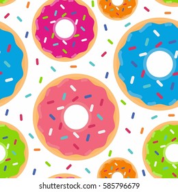 Donut vector seamless pattern