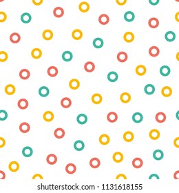 donut vector seamless pattern white