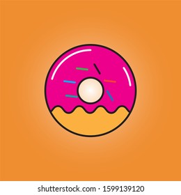 Donut vector set isolated on a light background in a modern flat style.