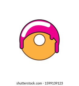 Donut vector set isolated on a light background in a modern flat style.