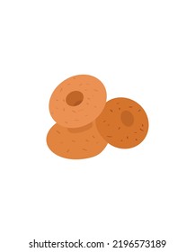 Donut vector set isolated on white  background.