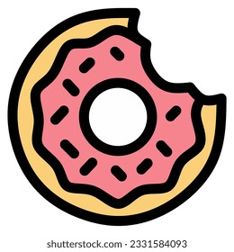 Donut vector set isolated on a white background.