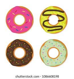 Donut vector set in a modern flat style