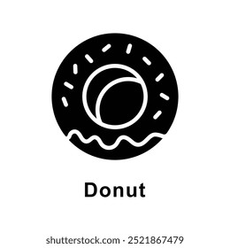 Donut vector Solid icon style illustration. Symbol on White background EPS 10 File
